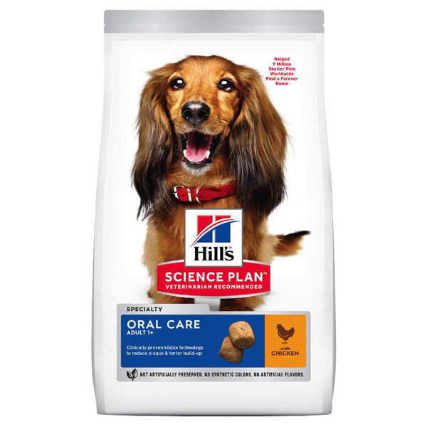 HILL'S SP Canine oral care chicken sausas maistas suaugusiems šunims, burnos ertmės priežiūrai, 2 kg paveikslėlis
