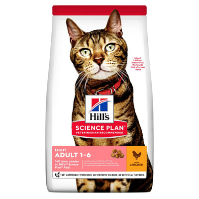 HILL'S SP Feline adult light chicken sausas maistas suagusioms mažiau aktyvioms katėms, 1,5 kg paveikslėlis