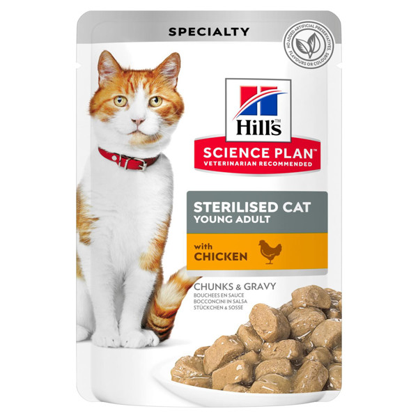 HILL'S SP Feline sterilised chicken guliašas sterilizuotoms katėms su vištiena, 12x85 g paveikslėlis