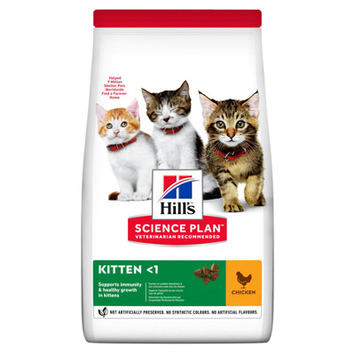 HILL'S SP Feline Kitten Chicken sausas maistas kačiukams su vištiena, 1,5kg paveikslėlis