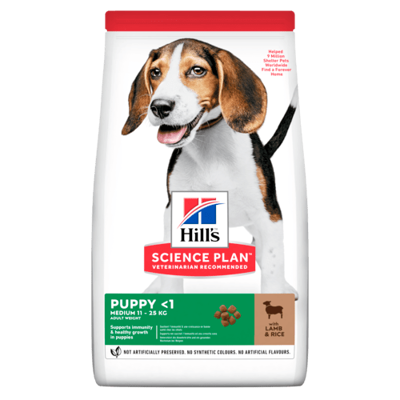 HILL'S SP Puppy medium lamb&rice sausas maistas vidutinių veislių jauniems šuniukams su ėriena, 14 kg  paveikslėlis