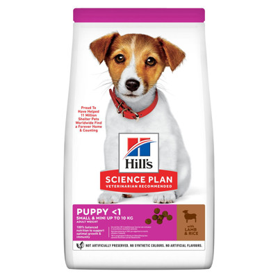 HILL'S SP Puppy S&M lamb&rice sausas maistas mažų veislių jauniems šuniukams su ėriena ir ryžiais, 1,5 kg paveikslėlis