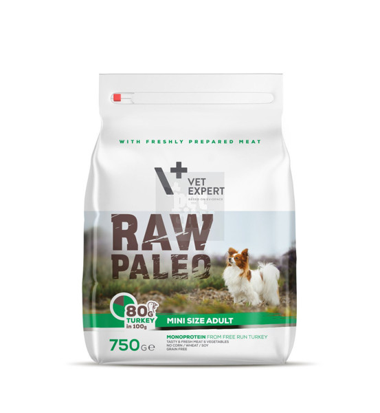 RAW PALEO Adult mini sausas maistas suaugusiems mažų veislių šunims su kalakutiena, 750 g paveikslėlis