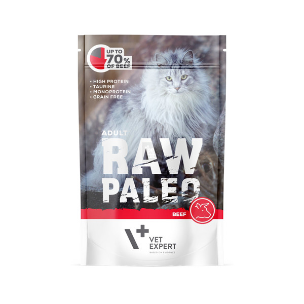 RAW PALEO Cat Adult Beef pouch guliašas suaugusioms katėms su jautiena, 100 g paveikslėlis