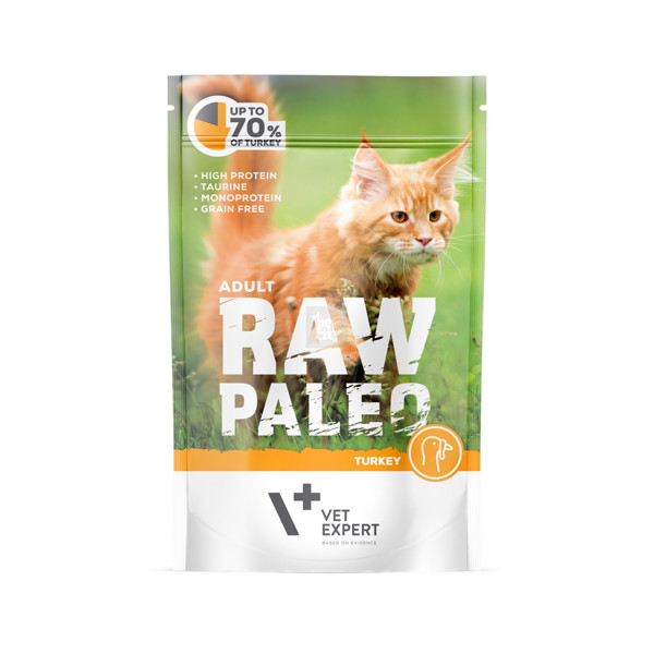 RAW PALEO Cat Adult Turkey pouch guliašas suaugusioms katėms su kalakutiena, 100 g paveikslėlis