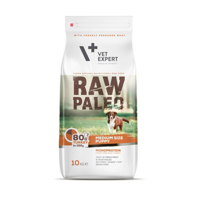 RAW PALEO Puppy medium sausas maistas vidutinių veislių šuniukams su kalakutiena, 10 kg paveikslėlis
