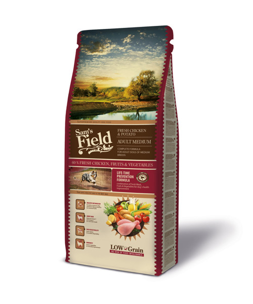 SAM´S FIELD Fresh Chicken&Potato adult medium sausas maistas vidutinių veislių šunims 13 kg paveikslėlis