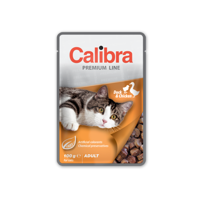 CALIBRA Cat pouch Premium Adult Duck & Chicken konservai katėms su antiena ir vištiena, 100g paveikslėlis