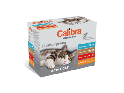 CALIBRA Cat pouch Premium Adult multipack konservų rinkinys katėms, 12x100g paveikslėlis