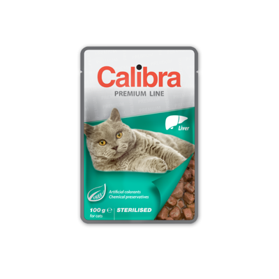 CALIBRA Cat pouch Premium Sterilised Liver konservai sterilizuotoms katėms su kepenėlėmis, 100g paveikslėlis