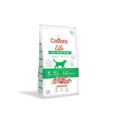 CALIBRA Dog Life Adult Medium Breed Lamb sausas maistas suaugusiems vidutinių veislių šunims su ėriena, 2,5kg paveikslėlis
