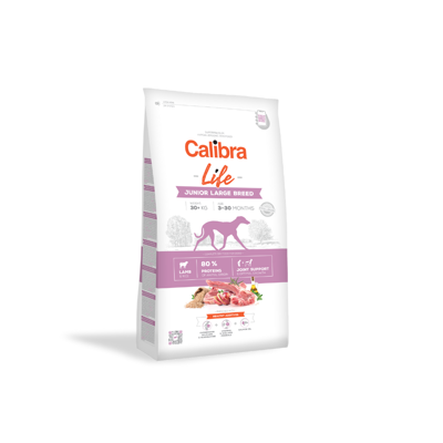 CALIBRA Dog Life Junior Large Breed Lamb sausas maistas jauniems didelių veislių šunims su ėriena,  2,5 kg paveikslėlis