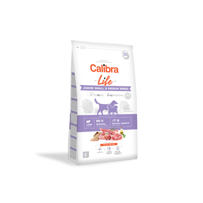 CALIBRA Dog Life Junior Small&Medium Breed Lamb sausas maistas jauniems mažų ir vidutinių veislių šunims su ėriena, 2,5 kg paveikslėlis