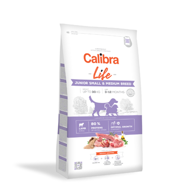 CALIBRA Dog Life Junior Small&Medium Breed Lamb sausas maistas jauniems mažų ir vidutinių veislių šunims su ėriena, 12 kg paveikslėlis