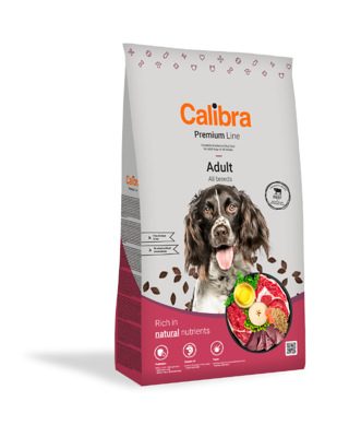 CALIBRA Dog Premium Line Adult Beef sausas maistas suaugusiems šunims su jautiena, 12 kg paveikslėlis