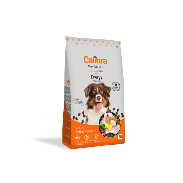 CALIBRA Dog Premium Line Energy sausas maistas aktyviems šunims su vištiena, 3 kg paveikslėlis