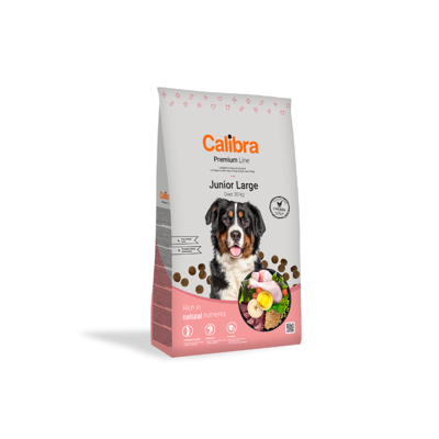 CALIBRA Dog Premium Line Junior Large sausas maistas jauniems didelių veislių šunims su vištiena, 3 kg  paveikslėlis