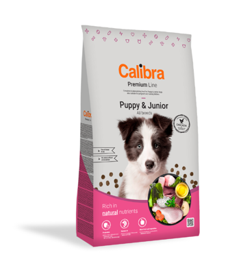 CALIBRA Dog Premium Line Puppy & Junior sausas pašaras jauniems šunims su vištiena, 12 kg paveikslėlis