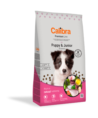 CALIBRA Dog Premium Line Puppy & Junior sausas pašaras jauniems šunims su vištiena, 12 kg  paveikslėlis