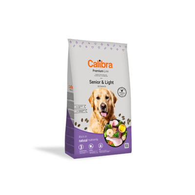 CALIBRA Dog Premium Line Senior & Light sausas maistas vyresnio amžiaus šunims su vištiena, 3 kg  paveikslėlis
