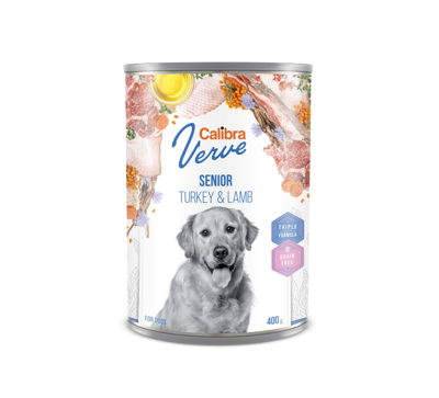 CALIBRA Dog Verve GF Senior Turkey & Lamb konservai šunims su ėriena ir kalakutiena, 400g paveikslėlis