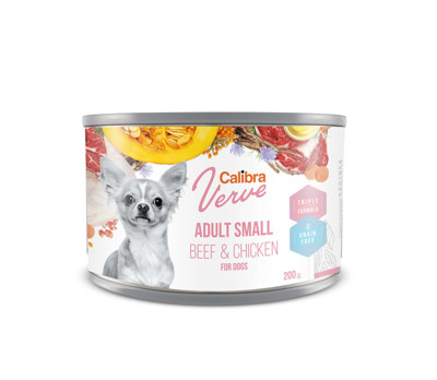 CALIBRA Dog Verve GF Adult Small Beef & Chicken konservai šunims su jautiena ir vištiena, 200g paveikslėlis