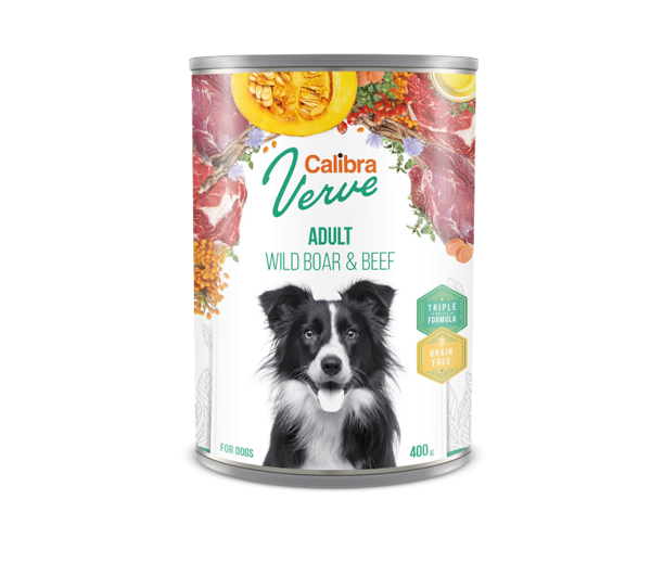 CALIBRA Dog Verve GF Adult Wild Boar & Beef konservai šunims šerniena ir jautiena, 400g paveikslėlis