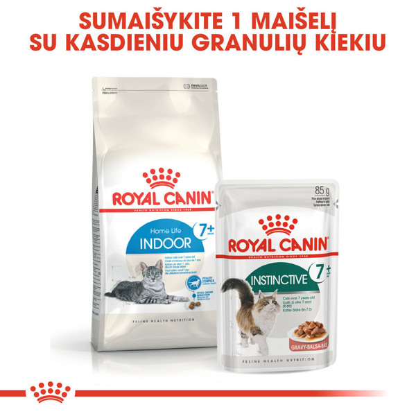 ROYAL CANIN FHN Indoor+7 sausas maistas suaugusioms vyresnio amžiaus katėms 400 g paveikslėlis