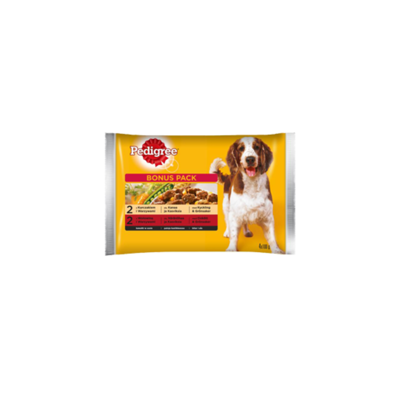 PEDIGREE ADULT šunų šlapio maisto rinkinys maišeliuose, 4x100 g paveikslėlis