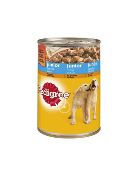 PEDIGREE Junior konservai jauniems šunims su vištiena, 400g paveikslėlis