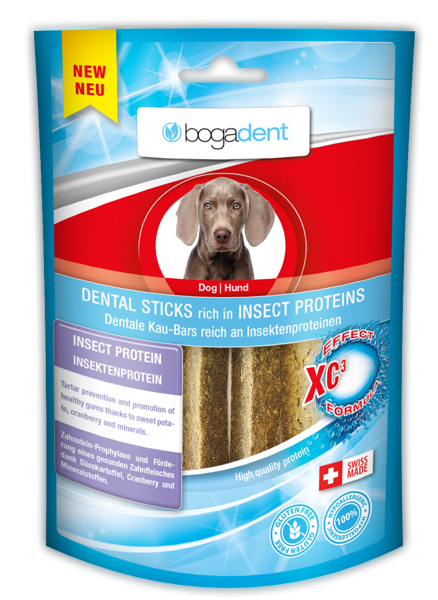 BOGADENT DENTAL STICKS vegetariškas užkandis šunims su vabzdžių baltymais, saugantis nuo apnašų ir akmenų susidarymo, 50 g paveikslėlis