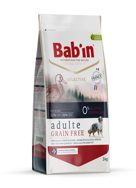 BAB'IN SELECTIVE ADULT GRAIN FREE begrūdis sausas maistas suaugusiems alergiškiems šunims su antiena, 12 kg paveikslėlis