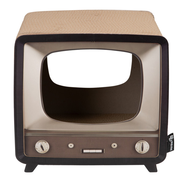 District 70 TELLY draskyklė katėms televizorius, rudas paveikslėlis