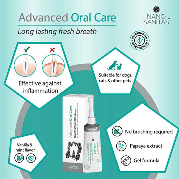 NANO SANITAS Advanced Oral Care burnos ertmės priežiūros priemonė augintiniams, 35ml paveikslėlis