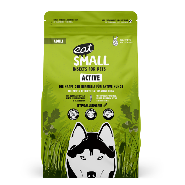 EAT SMALL Active sausas maistas su vabzdžiais suaugusiems aktyviems šunims, 10 kg paveikslėlis