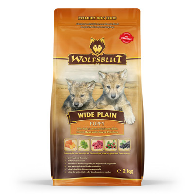 WOLFSBLUT Wide Plain Puppy sausas maistas šuniukams su arkliena ir batatais, 2 kg paveikslėlis