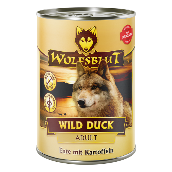 WOLFSBLUT Wild Duck Adult konservai suaugusiems šunims su antiena ir daržovėmis, 395 g paveikslėlis