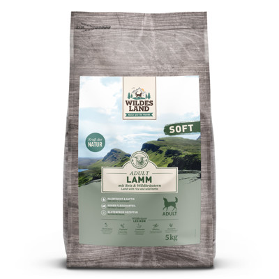 WILDES LAND Soft lamb&rice sausas begrūdis pašaras suaugusiems šunims su ėriena ir ryžiais, 5 kg paveikslėlis