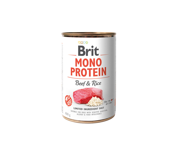 BRIT CARE Mono Protein Beef&Rice konservai šunims su jautiena ir ryžiais, 400 g paveikslėlis