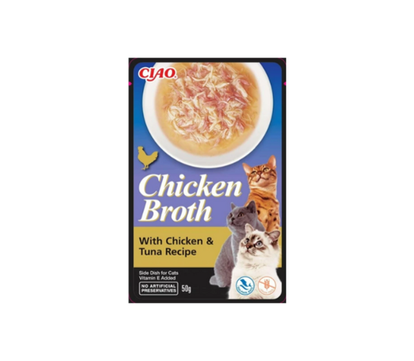 CIAO Chicken Broth with Tuna konservai katėms su vištiena ir tunu, 50 g paveikslėlis