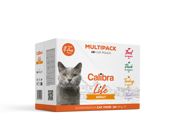 CALIBRA Cat Life pouch konservų maišeliuose suaugusioms katėms rinkinys, 12x85g paveikslėlis