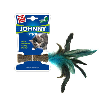 GiGwi Catnip Johnny Stick žaislas katėms iš katžolės su plunksnomis paveikslėlis