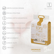 VELVET PAW Tofu kraikas katėms, originalus, 2mm granulės, 2.6 kg/6 l paveikslėlis