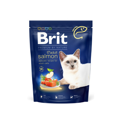 BRIT Premium Cat Adult Salmon sausas maistas išrankioms katėms su lašiša 300 g paveikslėlis