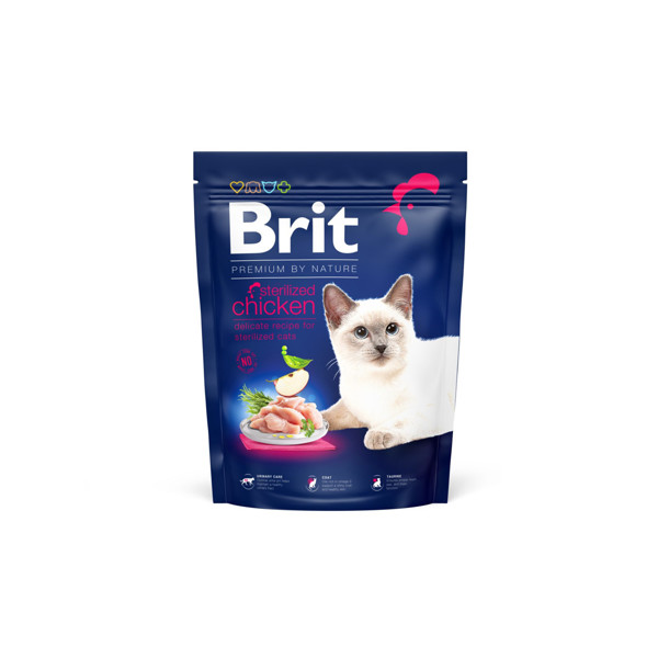 BRIT Premium Cat Sterilized sausas maistas sterilizuotoms katėms su vištiena 300 g paveikslėlis