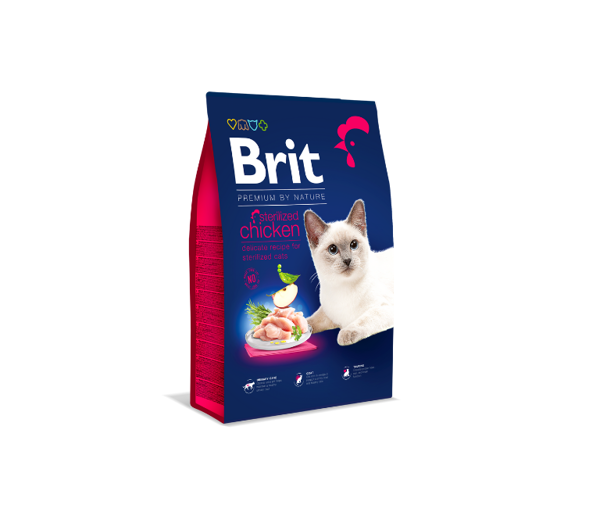 BRIT Premium Cat Sterilized sausas maistas sterilizuotoms katėms su vištiena 1,5 kg paveikslėlis