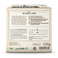 WILDES LAND Tasting box konservuoto eko begrūdžio pašaro rinkinys suaugusioms katėms, 6x85 g paveikslėlis