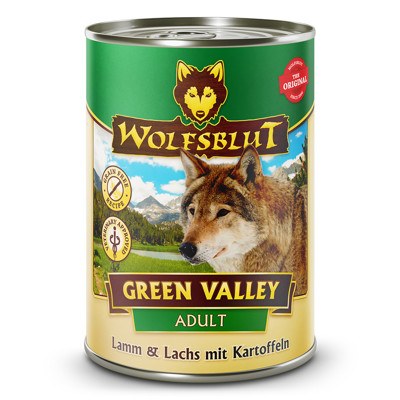 WOLFSBLUT Green Valley Adult konservai suaugusiems šunims su ėriena, lašiša ir bulvėmis, 395 g paveikslėlis