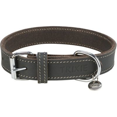 TRIXIE Rustic rieb. odos antkaklis, S-M 34-40cm/25mm, pilkas paveikslėlis