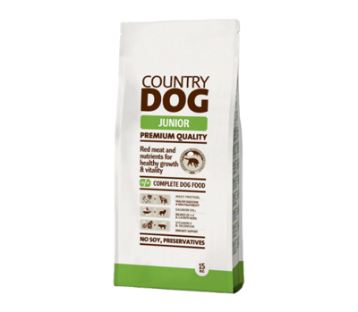 COUNTRY DOG Junior sausas maistas jauniems šunims, 15 kg paveikslėlis